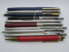 A quantity of assorted ball point pens i