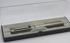 A Parker '25' fountain pen, stainless st
