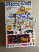Meccano 3 Motorised set inc book of models and parts.