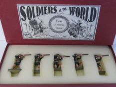 A boxed set of hand painted lead soldiers of the World figurines,
