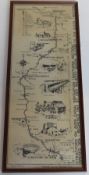 A strip map of Stratford on Avon canal p