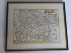 Print; John Norden's map of Essex printe