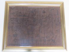 Map of Cornwall by John Speed, having vi