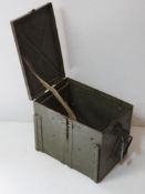 A WWII Transit box. One handle minus three screws. Approx. size 25.