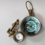 A quantity of Naval instruments inc a laurens clock, and an exclusive clock.