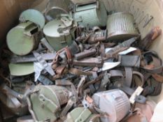 A quantity of assorted militaria inc; SMG leather and canvas slings, AK magazine, AK bayonets,