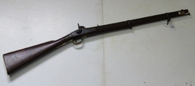 An antique British Enfield Percussion .50 Calibre Cadet Carbine, with strong mechanism.