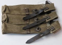 A WWII German MP38/40 magazine pouch, marked ksd 1943 to one belt loop.