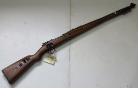 A deactivated Imperial German Karabiner 98 AZ 7.92mm Carbine, dated 1918 and of Danzig manufacture.