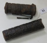 An inert WWI Austrian Zunder grenade together with an inert WWI Austro-Hungarian LAKos grenade.