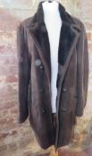 A brown leather mouton (sheepskin) coat