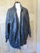 A black leather coat, no labels.