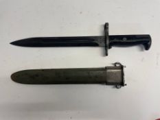 A WWII American M1 Garand bayonet with s