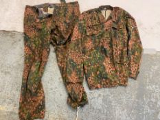 A reproduction SS pea dot camo tunic and