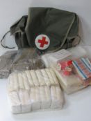 A Yugoslavian First Aid bag with accesso