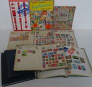 A quantity of various albums containing world stamps including China, Costa Rica, Japan, etc.