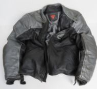 A leather Dainese motorbike jacket.