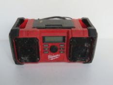 A Milwaukee radio Disclaimer - all items in this sale are sold as untested without guarantee.