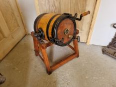 A Hathaway Chippenham butter churn on stand,