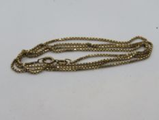 A 9ct gold box link chain necklace, hallmarked 375, approx 65cm in length, 4.9g.