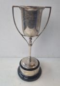 A HM silver trophy cup ' The Clearwing Budgerigar Breeders Association Trophy',