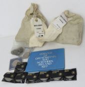 Two bags of crowns bearing labels 'United Kingdom Crowns 200 pieces dated 5 Jan 66 and 4 Feb 66