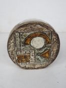 A Troika pottery circular vase signed to the bottom Troika PB, 12cm diameter.