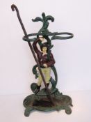 A Victorian style stick or umbrella stand having Jack and the Beanstalk design,
