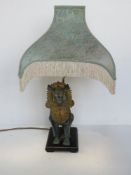 A Thai Siam Khmer style Singha Imperial lion Foo dog temple sculpture,