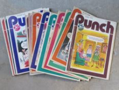 A quantity of Punch magazine c1970s.