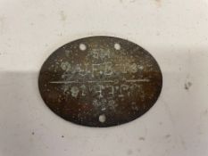 A WWII German Infantry dog tag. This lot will be available to collect in person 48 hours after the