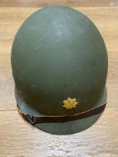 A WWII US M1 capac liner, Officer Major rank. This lot will be available to collect in person 48