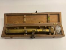A 1902 W Ottway & Co brass telescope in box. This lot will be available to collect in person 48