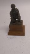A cast figure of a British soldier with 2'' mortar. This lot will be available to collect in