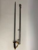 A US M1840 Cavalry saber with scabbard. This lot will be available to collect in person 48 hours