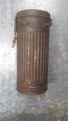 A WWII German gas mask can. This lot will be available to collect in person 48 hours after the end