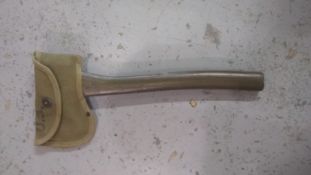 A WWII US axe with cover.