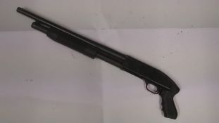 A deactivated (EU Spec) US Mossberg Maverick model 88 pump action shotgun.