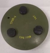 An inert Yugoslavian TMA-4 anti tank training mine.