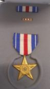A US 'Silver Star' medal with ribbon and