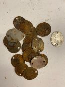 Twenty British dog tags, various service