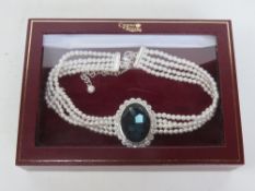 A recreation of Princess Diana's pearl choker necklace,