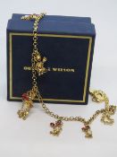 A Butler & Wilson valentine meerkat necklace, having B&W crown to clasp, in original box.