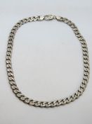 A heavy silver curb link necklace, hallmarked 925, 46.5cm in length, 59.1g.
