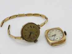 Two 14ct gold ladies wristwatches, early 20th century,