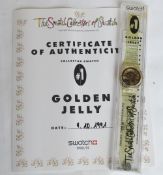 A Collectors Club Swatch watch in Golden Jelly pattern 1991, original packaging with certificate,