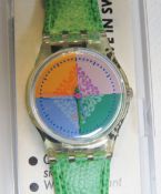 A Swatch watch in Piastrella pattern 1992, original packaging, new battery within box.
