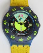A Scuba 200 Swatch watch in Divine pattern 1992, original packaging, new battery within box.