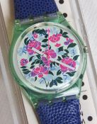 A Swatch watch in Mazzolino pattern, original packaging, new battery within box.