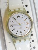 A Swatch watch in Golden Bride pattern 1991, original packaging, new battery within box.